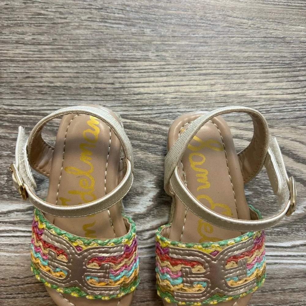Sam Edelman Kara Multi Colored Band Sandal Girls 5
